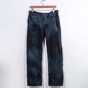 Archive 2001 Diesel Velour Jeans 32x30 Made in Italy Dark Gray Velvet Y2K Rare